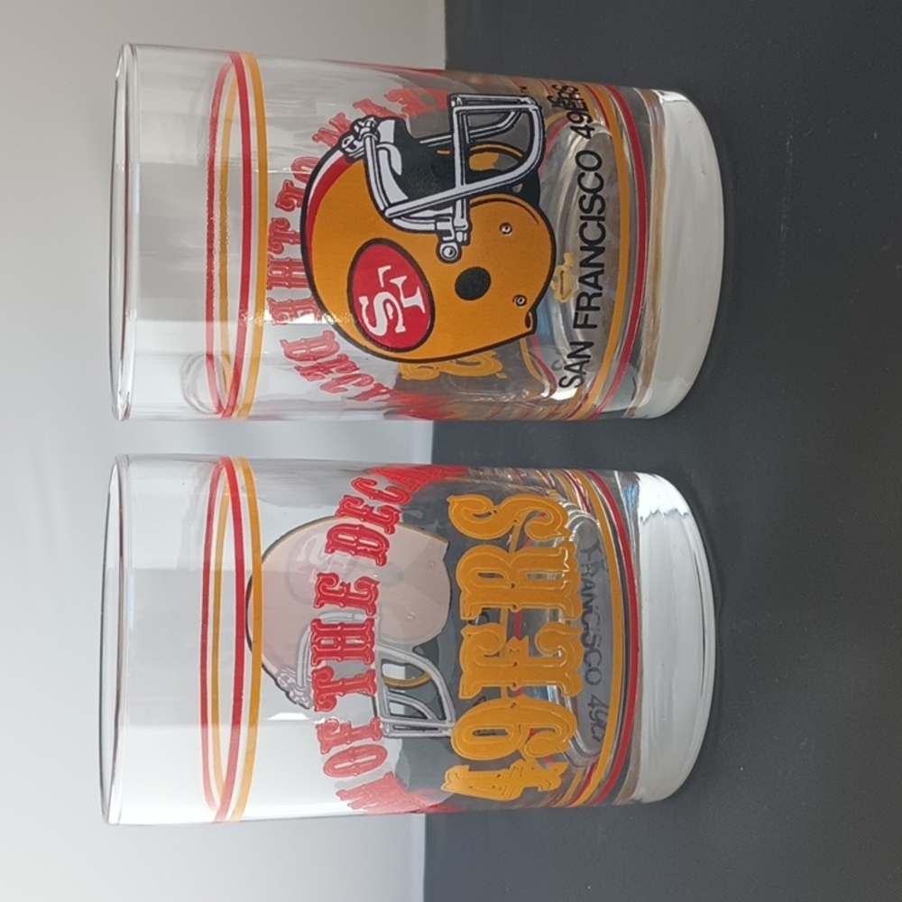 San Francisco 49ers glass cup Football NFL SET of 2.